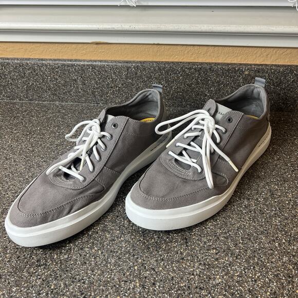 Cole Haan Grand 360 Mens Sz 13 M Shoes Gray Canvas Casual Comfort Sneaker Oxford - Picture 3 of 11